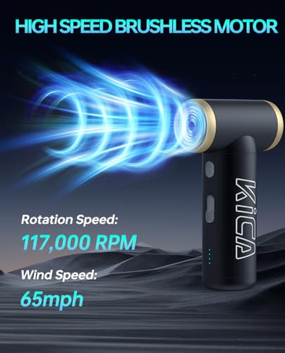 KiCA Jet Fan 2S Electric Air Duster, 117000RPM Cordless Turbo Mini Blower