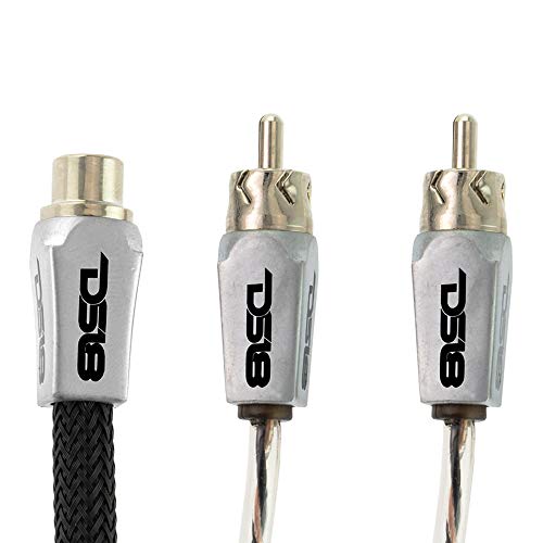 1 Female to 2 Male RCA Y Connector - 100% Copper OFC - Black & Red - Level 3 by HQRCA-1F2M - style: RCA - 1 x Female to 2 x Male (Black)