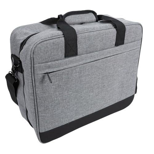 LiebeWH Mixer Travel Bag, Canvas Audio Mixer Carrying Case with Multi Pockets, Padded Interior, Adjustable Shoulder Strap for DJ Podcast Recording Gear and Cables