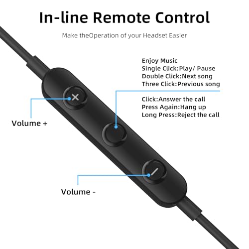 Wired Earbuds Headphones for Chromebook ThinkPad Laptops,3.5mm Plug | Noise Cancelling Ear Buds with Microphone,3,5mm Jack Earphones for Kindle Fire Tablet/Samsung A14 A15/Switch PC School,Black - color: Black