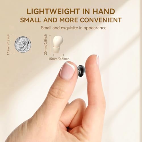 Yihou Small Invisible Mini Earbuds Ear Buds Hidden Discreet Sleep Flat Headphones Secret Low Profile Smallest Micro Sleeping Comfortable Tiny Earbuds Wireless Bluetooth for Work, Small Ear Canals - color: Black