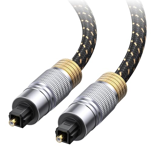 Cable Matters Premium Long Optical Audio Cable, Toslink Cable, 35ft | Digital S/PDIF Cord, Compatible with Samsung, Sonos, Sony, and Bose Soundbars, Hi-Fi Audio - size: 35 ft