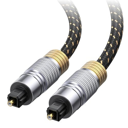 Cable Matters Premium Long Optical Audio Cable, Toslink Cable, 35ft | Digital S/PDIF Cord, Compatible with Samsung, Sonos, Sony, and Bose Soundbars, Hi-Fi Audio - size: 35 ft