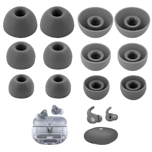 Silicone Tips Replacement Earbuds Tips for Beats Studio Buds/Fit Pro Ear Tips Eartip Fit in The Charging Case Ear Covers, S/M/L, 6 Pairs, Gray - color: Gray