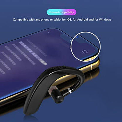 Dilwe Bluetooth Headset for Mobile Phones, Mono Bluetooth Earpiece , 360 Hrs Standby/20 Hrs Talktime, Noise Cancelling Headset Earphone for Office Business