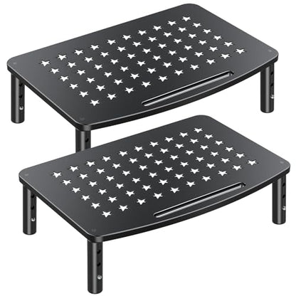 Zimilar 2 Pack Monitor Stands Risers, 3 Height Adjustable Monitor Riser | for Laptop, Printer, iMac, PC, Premium Metal Monitor Stand Riser for 2 Monitors