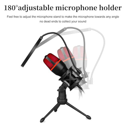 ME4 USB Condenser Microphone Kit with RGB Light Computer Recording Live Broadcast Karaoke Noise Reduction