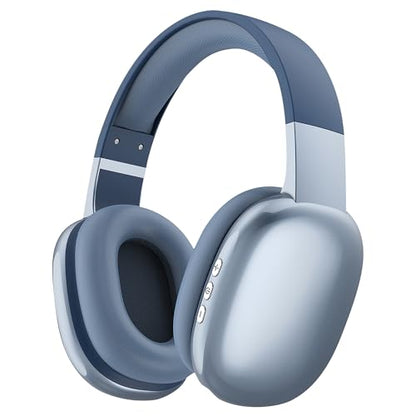 Gabba Goods Wireless Over Ear Bluetooth Headphones with Microphone - Wireless Headset -Noise Reduction - Bluetooth, Wired,Built in Micro SD for Travel, Home, Work TV,PC,Gaming,Cellphone (Blue) - color: Blue