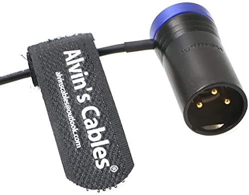 Alvin's Cables Low-Profile Audio-Cable for Sennheiser-EK-2000 XLR 3-Pin Male to Locking-3.5mm-TRS Right-Angle Balanced Cable for Sound Devices 633 688 Zaxcom Zoom Blue - color: Blue
