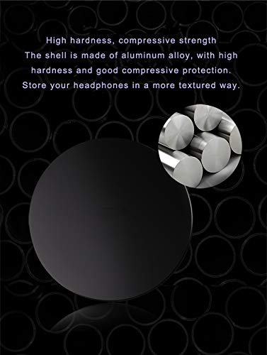 Earbuds IEMs Case,Mini Portable Earphone Case, Waterproof Aluminum Alloy Housing Headphone Case for Travel, Protective, Dust Proof, Water Resistant, Lightweight Universal Carrying , Black