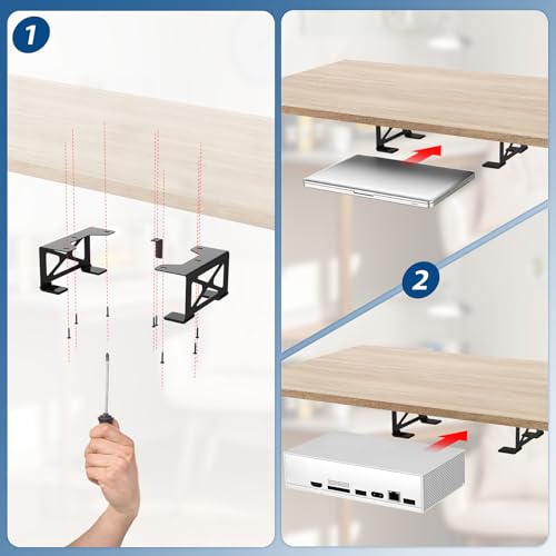 woiron Under Desk Laptop Mount, Metal Under Desk Shelf Holder