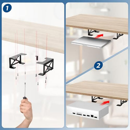 woiron Under Desk Laptop Mount, Metal Under Desk Shelf Holder