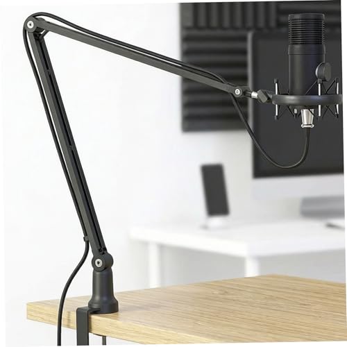 Professional Mic Arm Desk Mount Heavy Duty All Metal Microphone Boom Arm with Hidden Cable Management 360° Adjustable Mic Stand ideal for Studio Recording Streaming