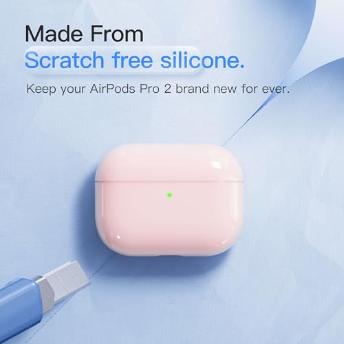 Case for AirPods Pro 3 Never-Sretch-Out DamonLight Shock-Proof Protective Semi Hard Silicone Case Compatible with Apple Airpods Pro 3rd Generation (Pink) - color: Pale Pink