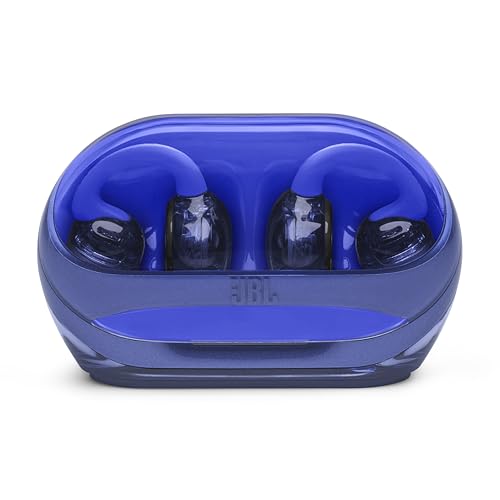 JBL Soundgear Clips Open Ear Headphones for Situational Awareness - Blue | Up to 32 Hours Total Playtime With Speed Charge, Sweat Resistant, Noise-Reducing Mics, App Control For Custom Audio - color: Blue