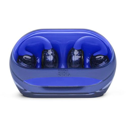 JBL Soundgear Clips Open Ear Headphones for Situational Awareness - Blue | Up to 32 Hours Total Playtime With Speed Charge, Sweat Resistant, Noise-Reducing Mics, App Control For Custom Audio - color: Blue