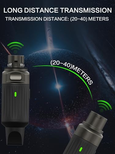 Ulumac Aroma 2.4GHz Wireless XLR Transmitter and Receiver for Dynamic Mic | Plug & Play, 130ft Range, 7-Channel, 10H Battery, Wireless Microphone Adapter for PA System/Live Sound/Mixer/Church