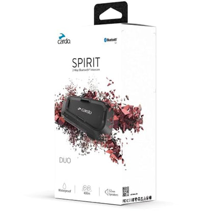 Cardo Systems Spirit Motorcycle Bluetooth Communication Headset - Black, Dual Pack - size: 2 Pack, style: Spirit