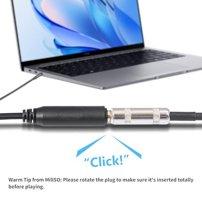 1/4" to 3.5mm Stereo Audio Adapter, 6.35mm Female to 3.5mm Male Stereo Audio Adapter Cable, Nylon Braided 1ft/30cm Cable for Headphones, Guitar, Amplifier, Amp & Audio Equipment 2-Pack - color: 3.5 male to 6.35 female
