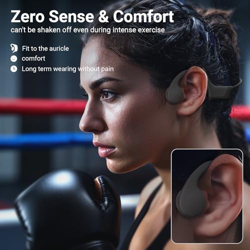 New Bone Conduction Open-Ear Headphones, Bluetooth 6.0, IPX5 Waterproof, 8H Playtime, Lightweight & Comfortable Sports Earphones for Running, Gym, Cycling, Workout, Sweatproof Wireless Headsets