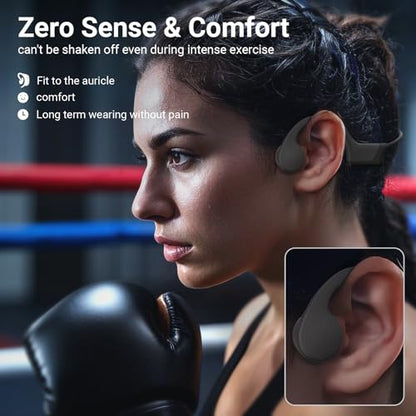 New Bone Conduction Open-Ear Headphones, Bluetooth 6.0, IPX5 Waterproof, 8H Playtime, Lightweight & Comfortable Sports Earphones for Running, Gym, Cycling, Workout, Sweatproof Wireless Headsets