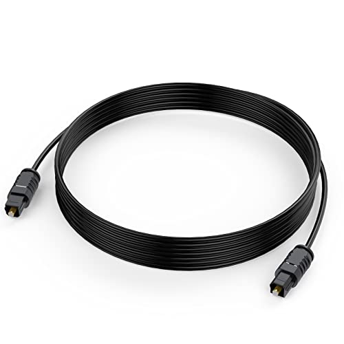 Optical Audio Cable 10 feet, Digital Optical Audio Cable Ultra Thin Cord, Toslink SPDIF Fiber Optic Cable Compatible with TV Sound Bar Home Theater PS4 Xbox Samsung Vizio - size: 10ft