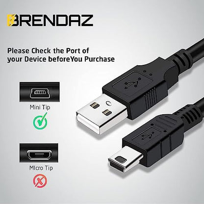 BRENDAZ Mini USB Cable Compatible with Samson Q2U USB Microphone, Meteor Mic USB Mic, Go Mic USB Microphone.