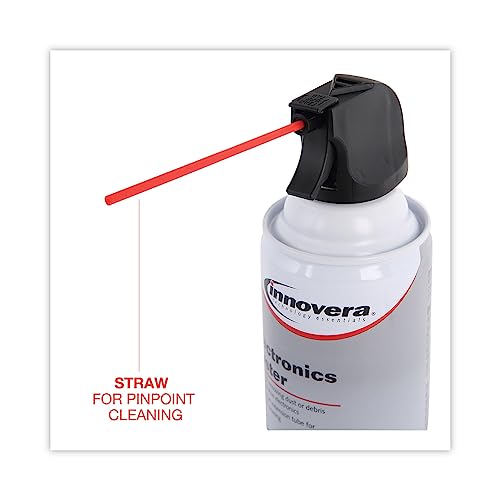 Innovera Compressed Air Duster Cleaner | 6 Count; Powerful Compressed Air Stream Quickly Removes Dust, Dirt, Lint, and Debris from Hard-To-Reach Areas