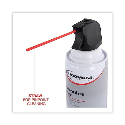 Innovera Compressed Air Duster Cleaner | 6 Count; Powerful Compressed Air Stream Quickly Removes Dust, Dirt, Lint, and Debris from Hard-To-Reach Areas