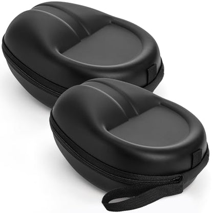 Tosnail 2 Pack Full-Sized Hard Headphone Case - Great Protection for Audio Technica, Beats, Sony and More - Black
