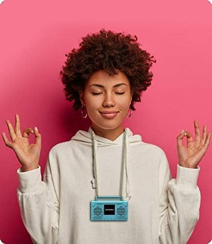 Bumpboxx MicroBoom Wearable Bluetooth Speaker, Gunmetal Grey, 24" Chain | Gunmetal grey wearable speaker with a 24-inch chain and rechargeable lithium-ion battery. - color: Grey