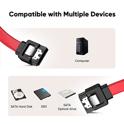 CableCreation SATA III Cable,5-Pack 8-Inch SATA III 6.0Gbps 7pin Data Cable - size: 0.6FT, style: 5-Pack/Straight-Straight