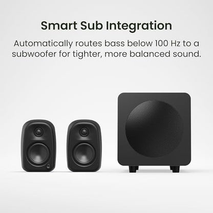 Kanto UKI 100 W Active Desktop Computer Speakers with Bluetooth and USB-C | Intelligent Sub Integration | Headphone Out | Pair | Pumice - color: Pumice