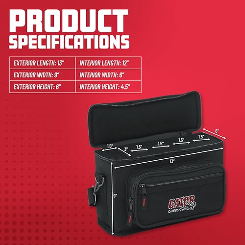 Gator Cases Padded Microphone Carry Bag; Holds up to (4) Wired Microphones. (GM-4) - size: (4) Wired Microphones (Nylon), style: (4) Wired Microphones (Nylon)