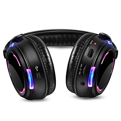 Professional Silent Disco LED Wireless Headphones and RF LED Silent Disco Earphones for iPod MP3 DJ Music Pary Club (10 Headphone + 1 Transmitter) - color: 10 headphone + 1 transmitter