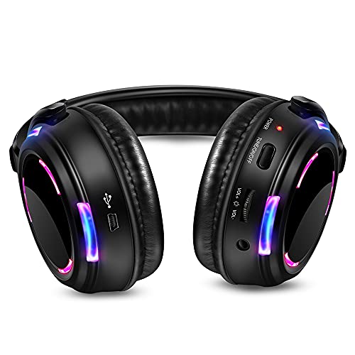 Professional Silent Disco LED Wireless Headphones and RF LED Silent Disco Earphones for iPod MP3 DJ Music Pary Club (Single 1 led Headphone) - color: single 1 led headphone