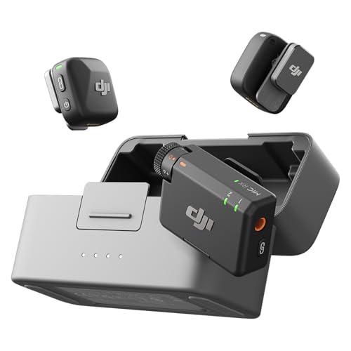 DJI Mic Mini Wireless Microphone (2 TX + 1 RX + Charging Case) for iPhone/Camera/Android, Ultralight, Detail-Rich Audio, 48h Use, Noise Cancelling, Automatic Limiting, Vlog, Streaming (Renewed)