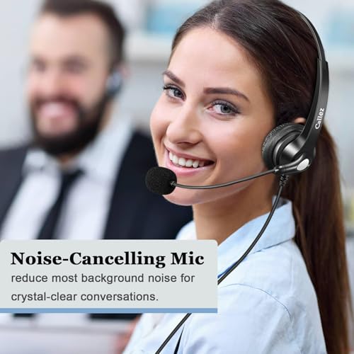 Callez RJ9 Phone Headset for Cisco with Noise Cancelling Mic & Mute Switch | Corded Office Telephone Headsets Compatible with Cisco IP Phones 6941 6851 6945 7821 7841 7861 7942 7945 7962 7965 8811 8861