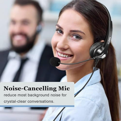 Callez RJ9 Phone Headset for Cisco with Noise Cancelling Mic & Mute Switch | Corded Office Telephone Headsets Compatible with Cisco IP Phones 6941 6851 6945 7821 7841 7861 7942 7945 7962 7965 8811 8861
