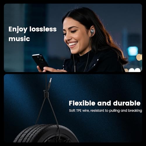 MOSWAG Wired Earbuds with Microphone, 3.5mm in-Ear Headphones 1 Pack | Noise Isolating, Clear Sound, Comfortable Ergonomic Earpieces, For iPhone, Samsung, Computer, Laptop, School Students - size: 1 Pack