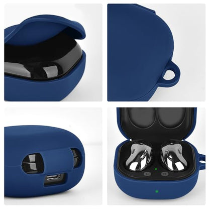 AIRSPO Silicone Case Compatible for Samsung Galaxy Buds 2 Pro/Galaxy Buds2/ Galaxy Buds Pro/Galaxy Buds Pro 2/ Galaxy Buds Live/Galaxy Buds FE Cases (Dark Blue) - color: Dark Blue
