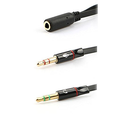 Headphone Splitter [2 Pack] for Computer 3.5mm Female to 2 Dual 3.5mm Male Headphone Mic Audio Y Splitter Cable Smartphone Headset to PC Adapter