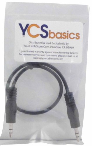 YCS basics 1 Foot 3.5mm Male to Male Stereo Audio Cable Headphone/Phone / MP3 Cable- for Your Car AUX Port, Smartphone, Tablet - size: 001 Ft
