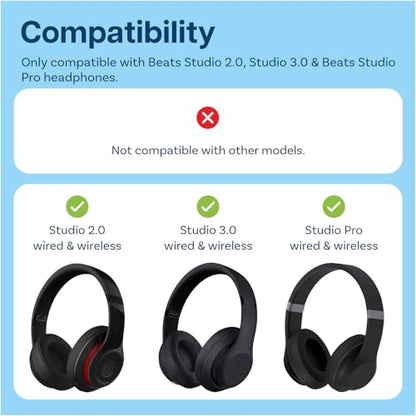 MMOBIEL Headband Replacement for Beats Studio Pro / 3.0/2.0 Wireless & Wired Headphones Headband Repair Kit – Headphone Band Repair – Head Band Replacement Parts Accessories - Matte Black