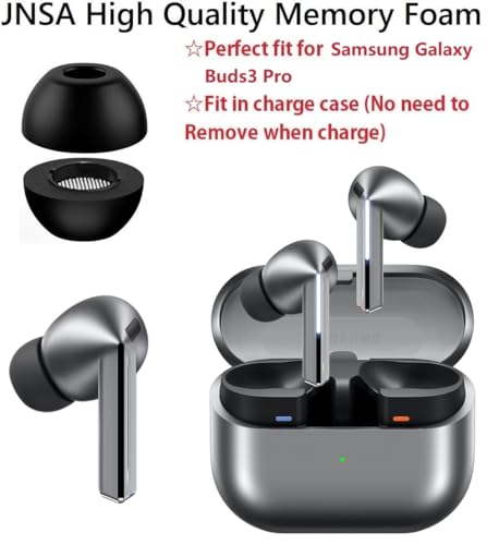 Replacement Foam Tips for Galaxy Buds3 Pro, Noise Cancelling Memory Foam Ear Tip, Fit in Case, XL Size 4 Pairs, Black XL (Buds3ProFoamXL4p) - size: Extra Large