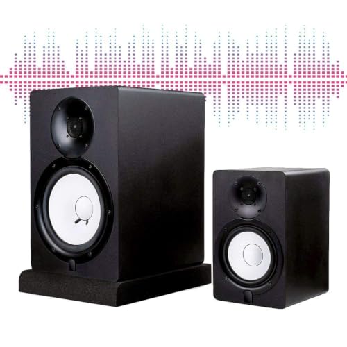 Studio Monitor Isolation Pads, 2Pcs Acoustic Foam Panels for Monitors Speaker, Acoustic Isolation Pads High Density Acoustic Foam Fits Most Speaker Stands