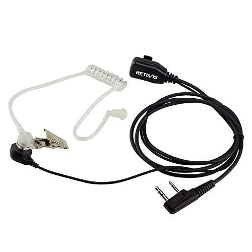 Retevis Walkie Talkie Earpiece with Mic, for RT22/RT21/RT68/H777/RT86 | Comfortable Acoustic Tube, Compatible with Pxton, Baofeng BF-888S, Kenwood walkie talkies, Surveillance Headset(1 Pack) - style: Acoustic Tube