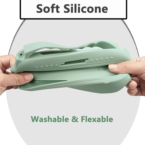JCHPINE Silicone Cover and Carrying Case for Bose SoundLink Flex Speaker | Protective Cases with Handle and Shoulder Strap, Soft Silicone Cover and Hard Travel Case (Alpine Sage) - color: Alpine Sage Case