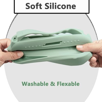 JCHPINE Silicone Cover and Carrying Case for Bose SoundLink Flex Speaker | Protective Cases with Handle and Shoulder Strap, Soft Silicone Cover and Hard Travel Case (Alpine Sage) - color: Alpine Sage Case