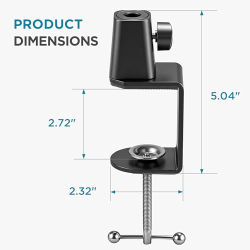 InnoGear Metal Desk Clamp with Wide Compatibility For Microphone Suspension Boom Arm Stand Mic Stand Desk Holder with Adjustable Screw